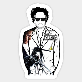 Tim Burton (Edward Scissorhands) Portrait Sticker